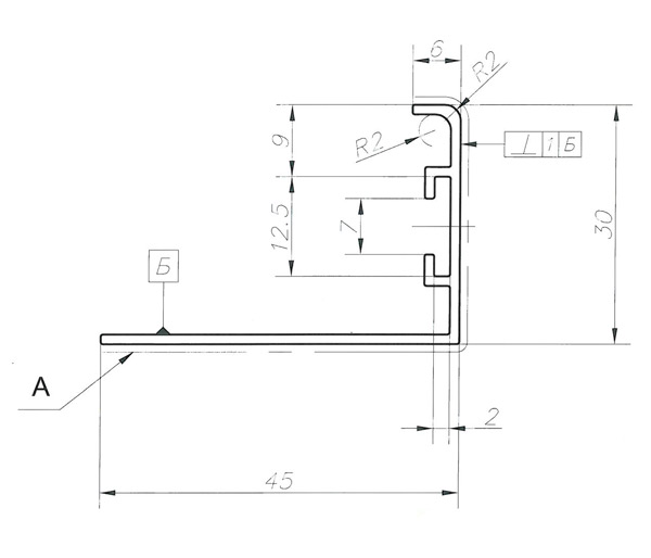 Схема - Алюминиевый профиль для вентиляции НЧП-4136