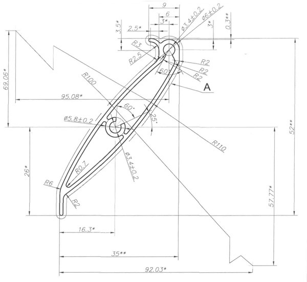 Схема - Алюминиевый профиль для вентиляции НЧП-4166
