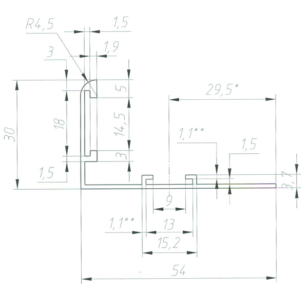Схема - Алюминиевая рамка НЧП-5393