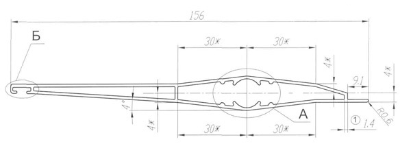 Схема - Алюминиевый профиль для вентиляции Р-126-1