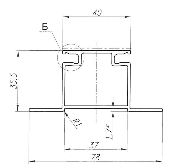 Схема - Алюминиевый профиль для вентиляции НЧП-4415